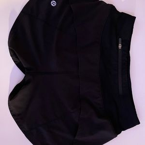 Black Speed Up Lululemon Shorts, 4 inch, Size 0